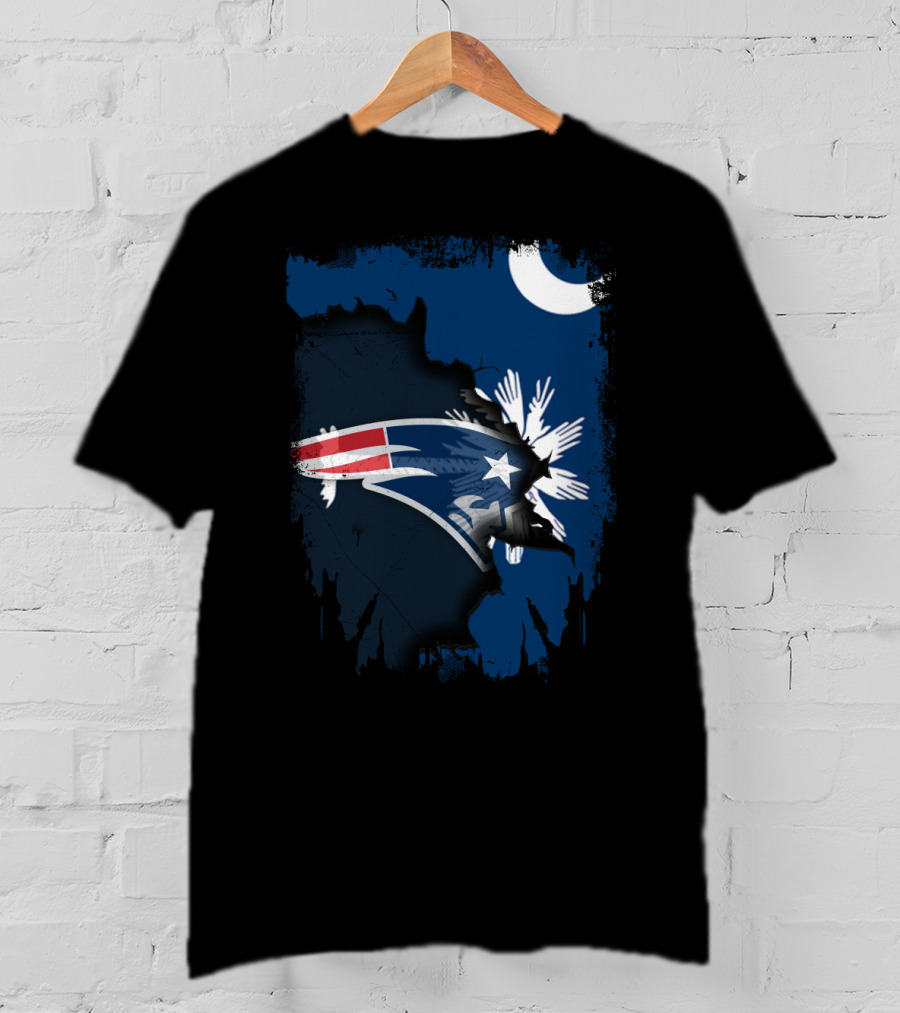 Together South Carolina With New England Patriots Logo And State Flag Elements T-Shirt