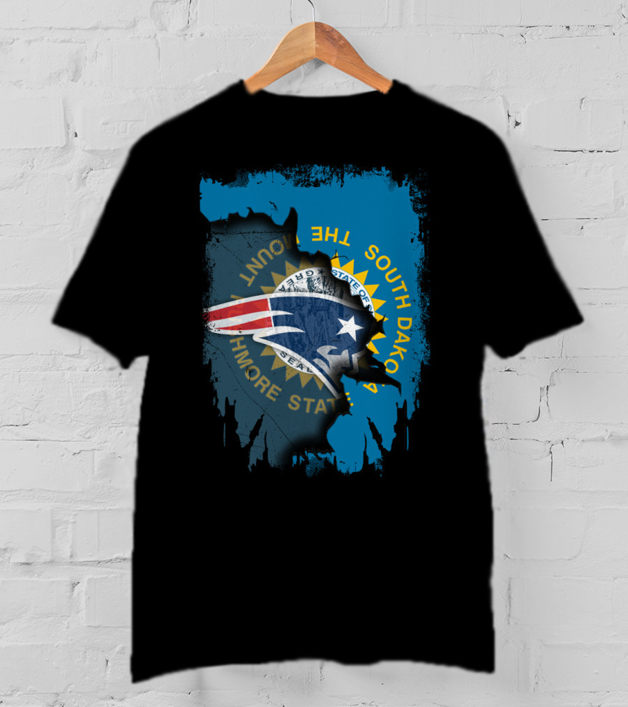 South Dakota Pride With Patriots Logo Overlay T-Shirt