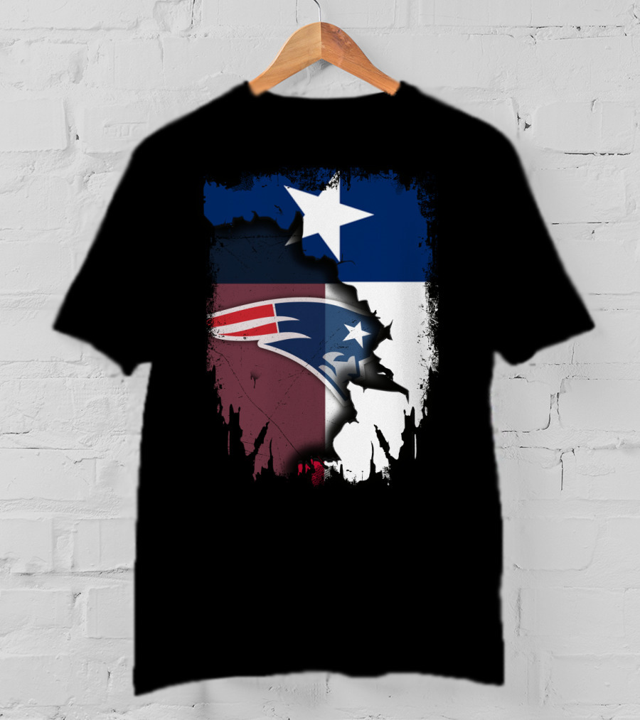 Together Texas With Patriots Star Flag And Football Motif T-Shirt