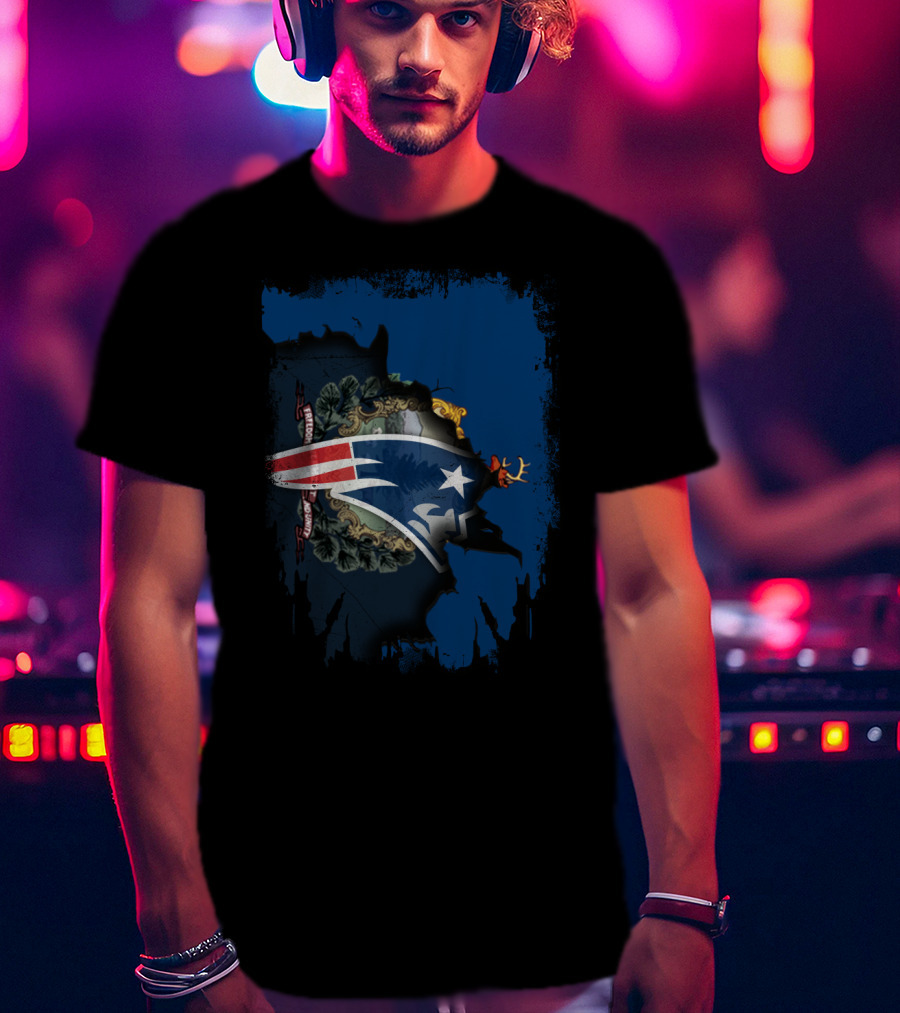 Vermont Patriot Unity With State Silhouette And Emblem T-Shirt