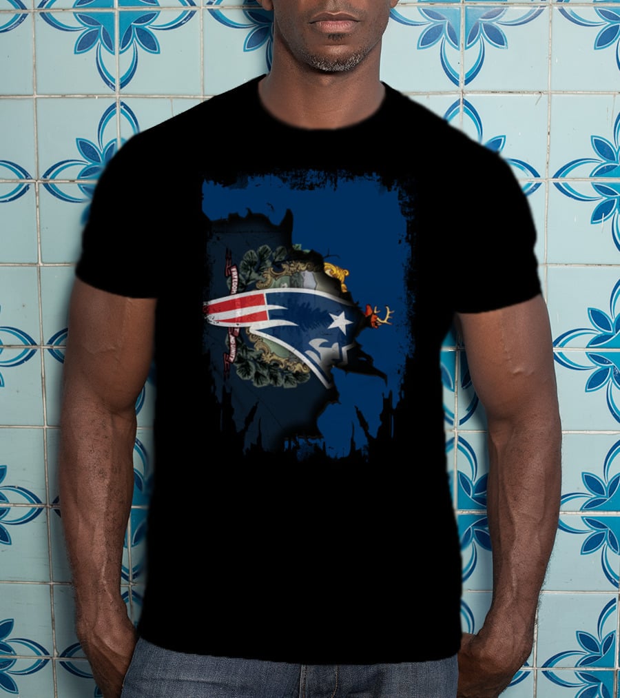 Vermont Patriot Unity With State Silhouette And Emblem T-Shirt