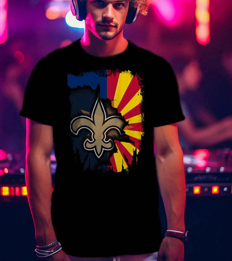 Together Arizona Saints Fleur-de-Lis Flag Fusion T-Shirt