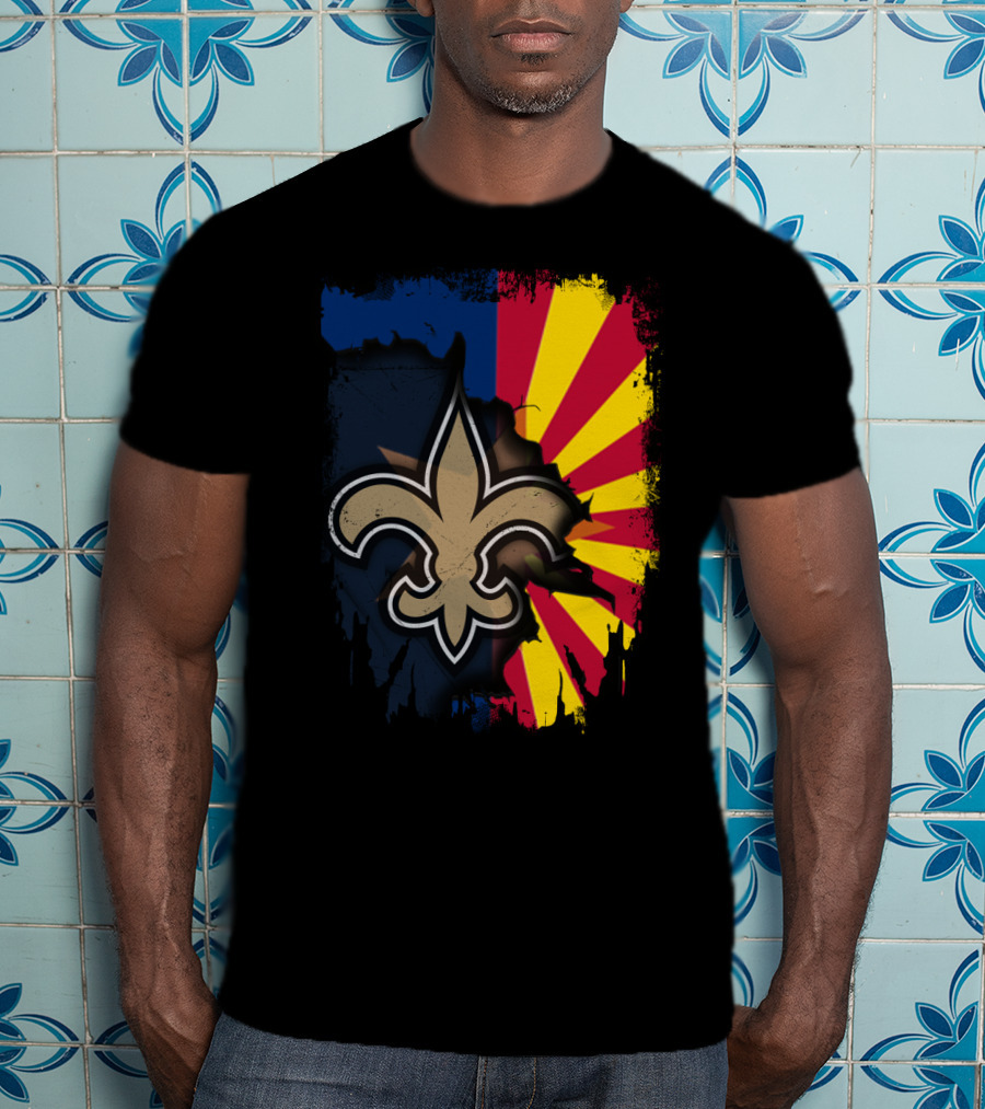 Together Arizona Saints Fleur-de-Lis Flag Fusion T-Shirt