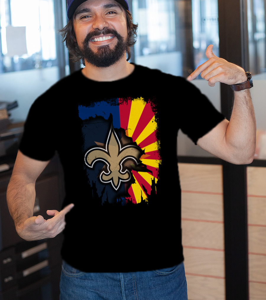 Together Arizona Saints Fleur-de-Lis Flag Fusion T-Shirt