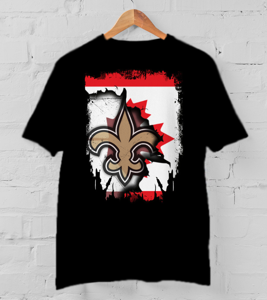 Canada Saints Maple Leaf Burst Fleur-de-lis T-Shirt