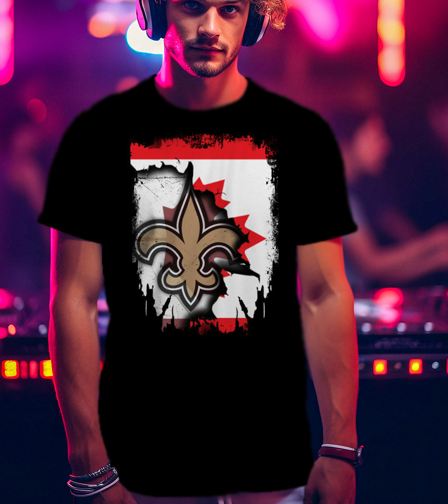 Canada Saints Maple Leaf Burst Fleur-de-lis T-Shirt
