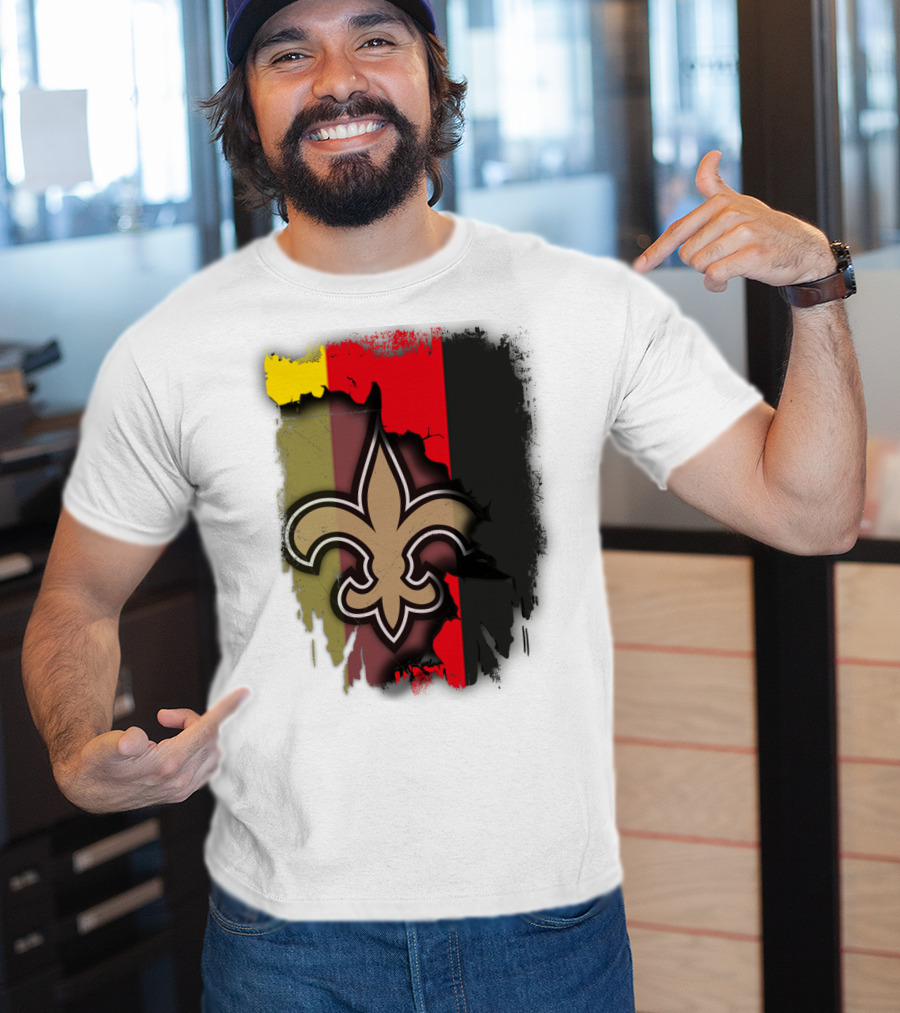 Germany Colors With Saints Fleur-de-Lis Emblem T-Shirt