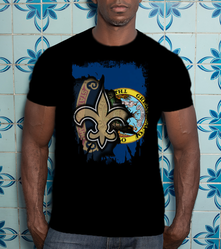 Together Idaho Fleur-de-Lis Saints Flag T-Shirt