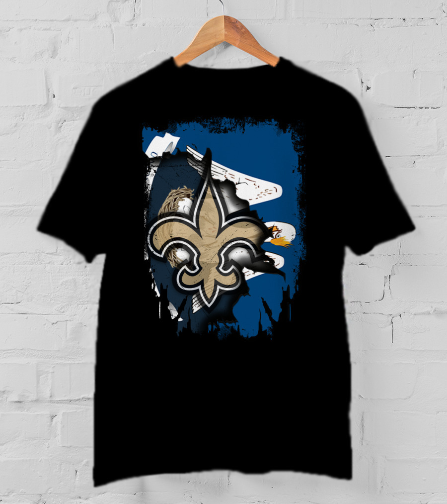 Together Louisiana Fleur-de-Lis Saints With Eagle Background T-Shirt