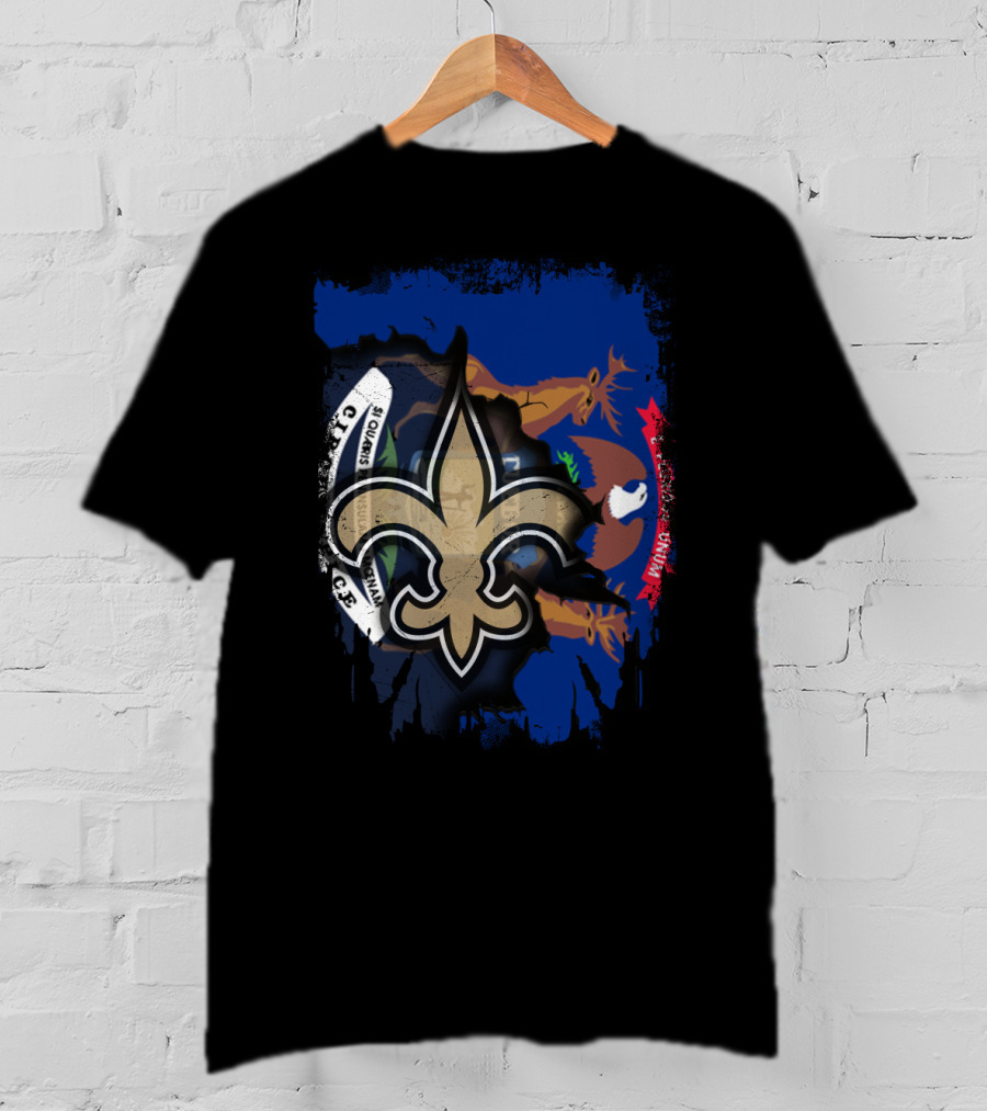 Together Michigan Fleur-de-Lis Emblem With State Flag Elements T-Shirt
