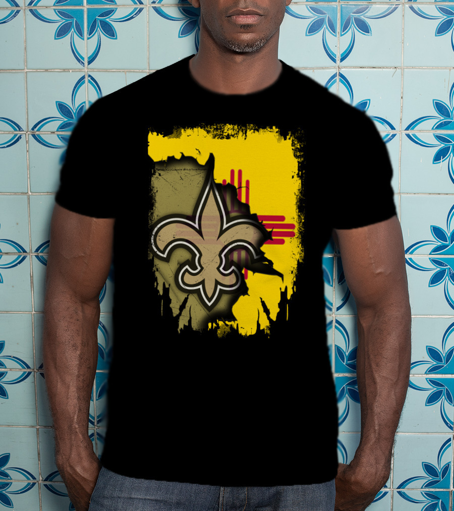 Together New Mexico With Saints Fleur-de-Lis And State Flag T-Shirt