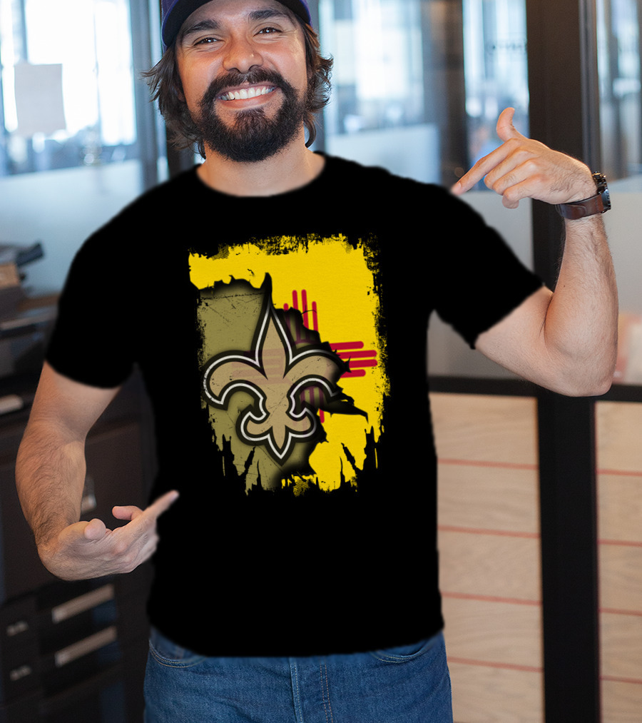 Together New Mexico With Saints Fleur-de-Lis And State Flag T-Shirt