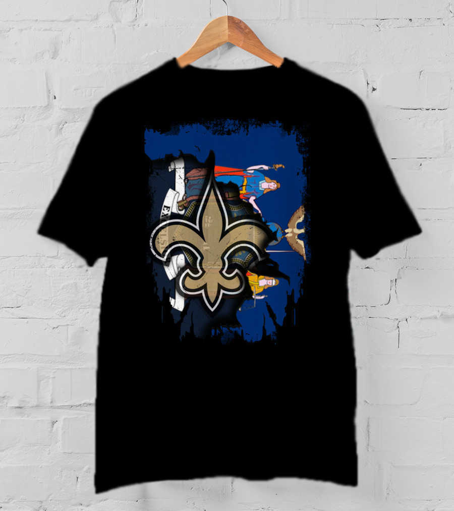 Together New York Fleur-de-Lis Saints Symbol And Flag T-Shirt