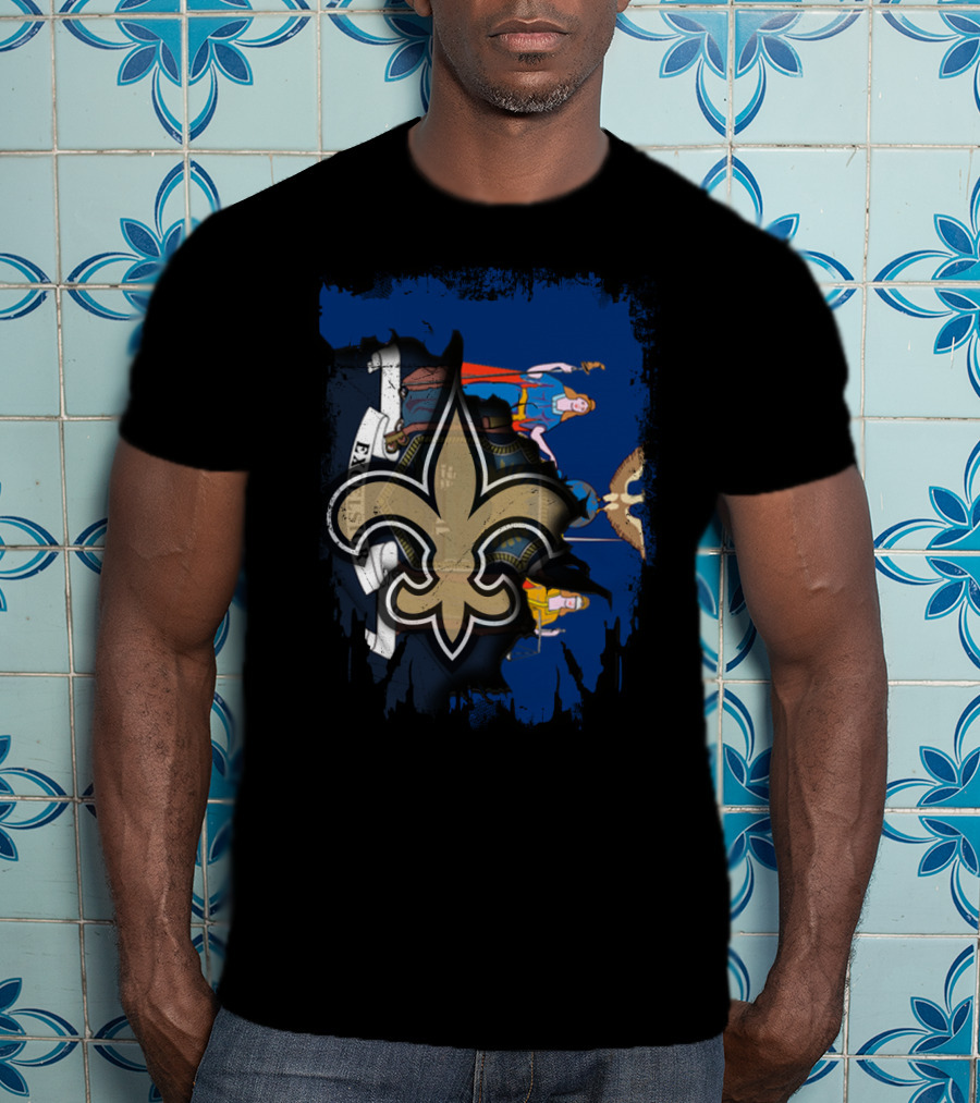 Together New York Fleur-de-Lis Saints Symbol And Flag T-Shirt