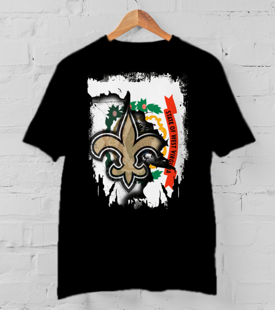 State Of West Virginia Fleur-de-lis Saints T-Shirt