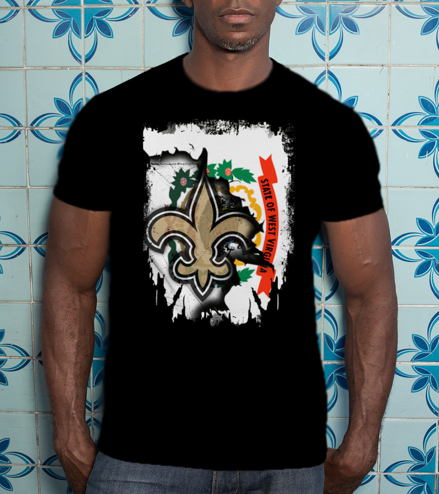 State Of West Virginia Fleur-de-lis Saints T-Shirt