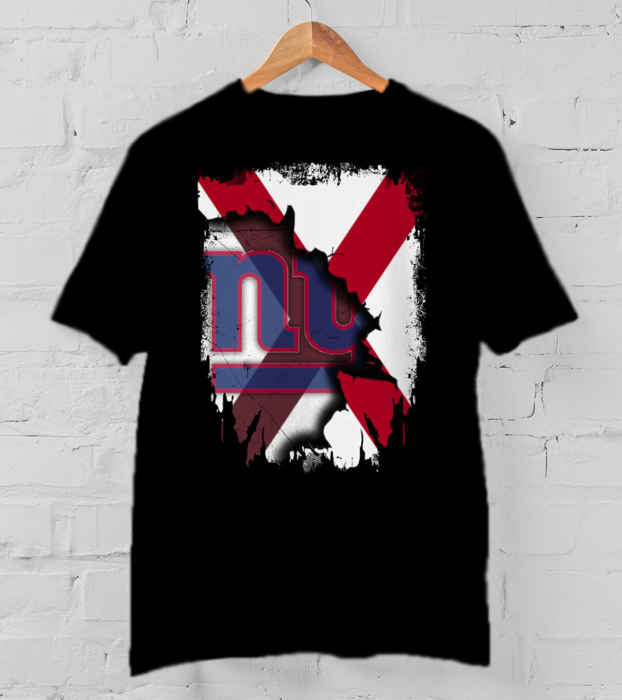Alabama State Flag Torn To Reveal Giants NY T-Shirt