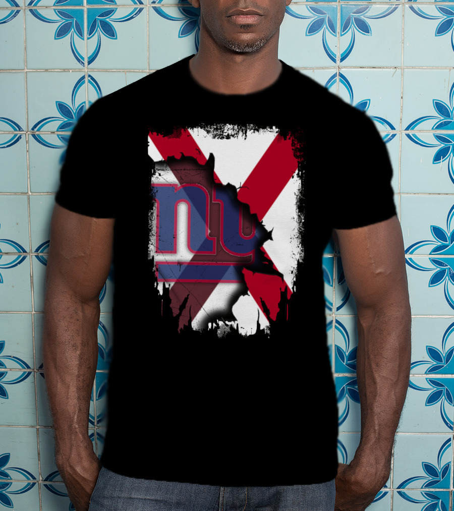 Alabama State Flag Torn To Reveal Giants NY T-Shirt