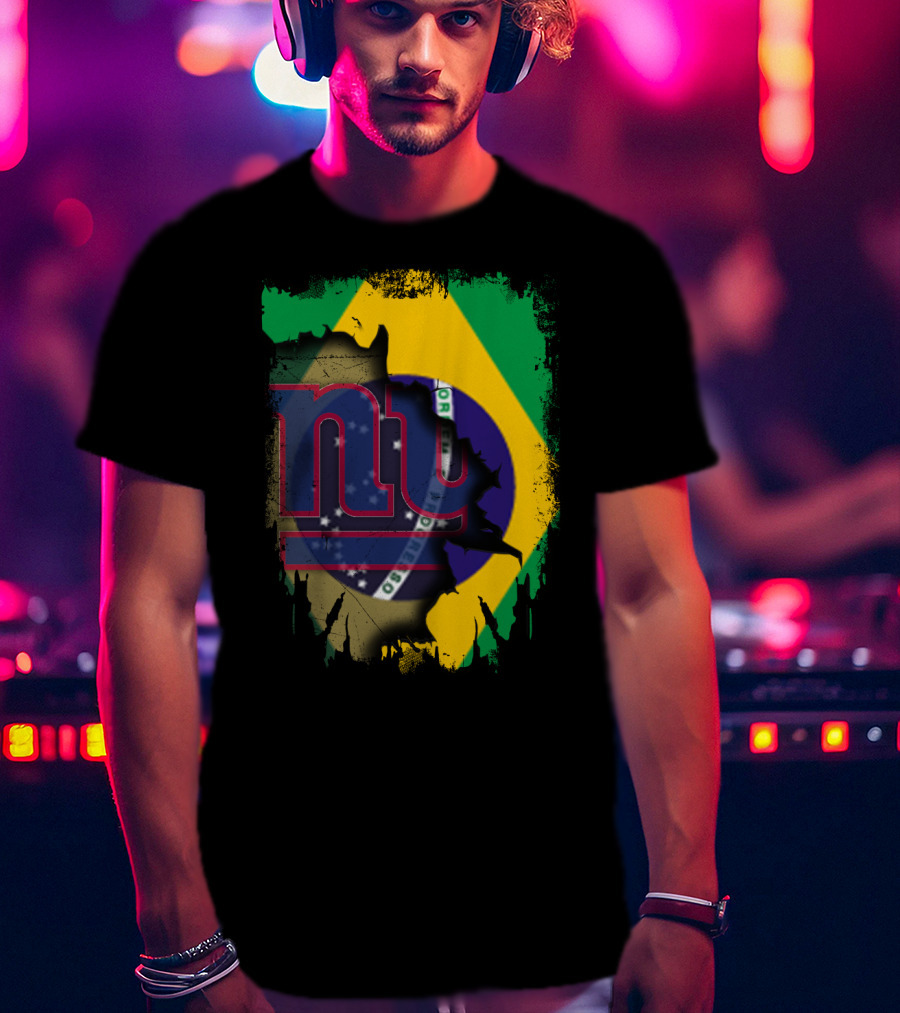 Giants Brazil Collaboration With Brazilian Flag And Giants T-Shirt