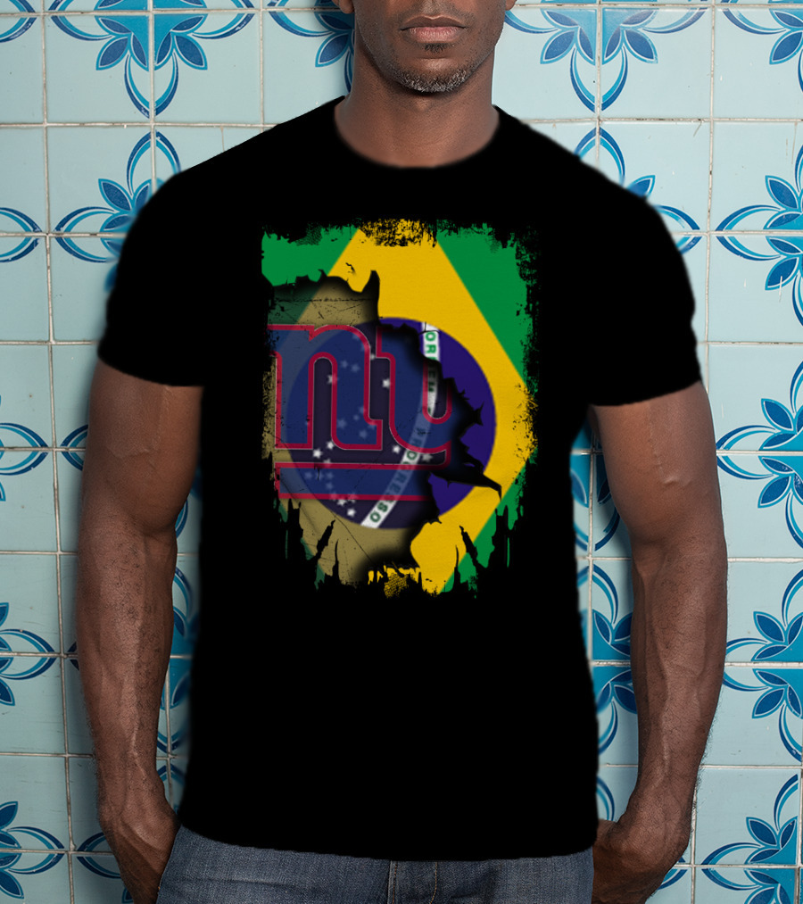 Giants Brazil Collaboration With Brazilian Flag And Giants T-Shirt