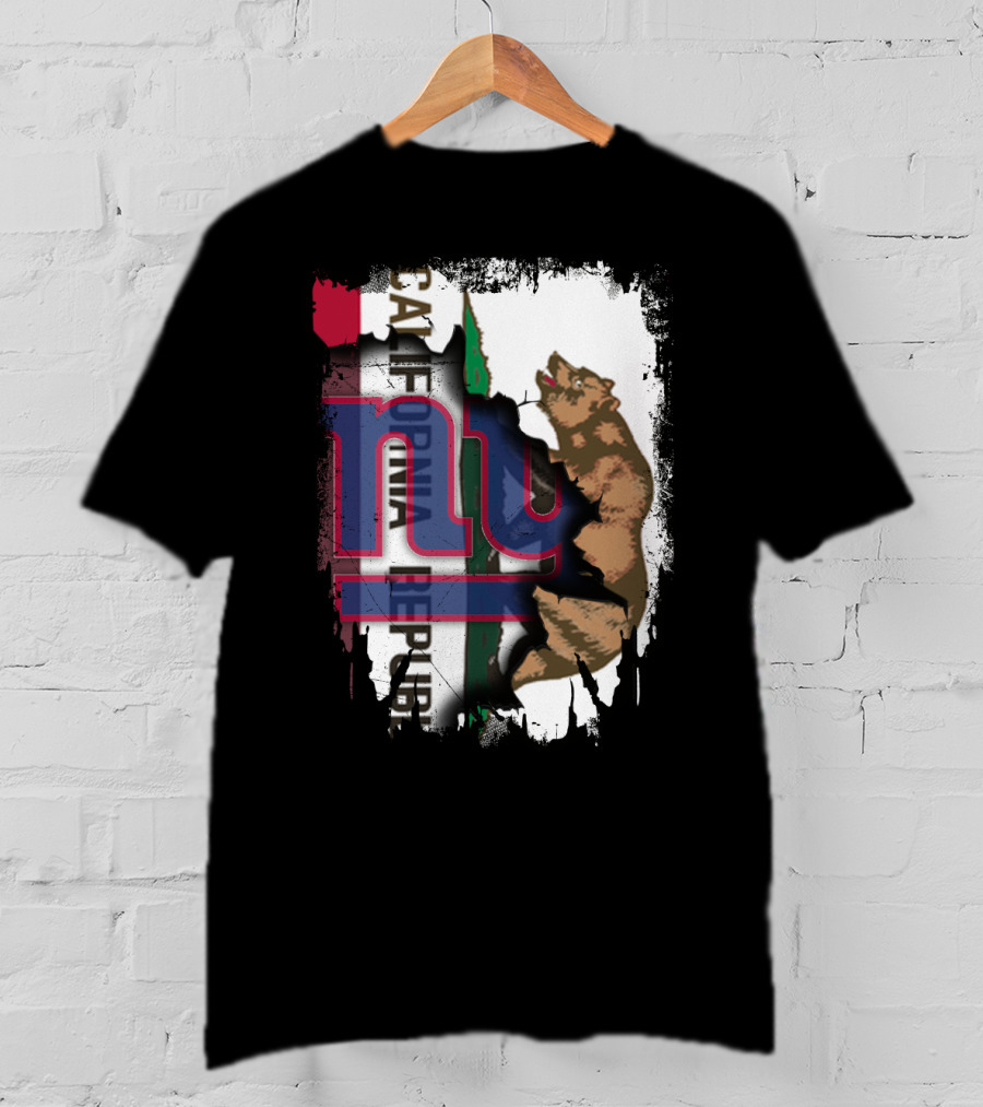 California Republic Bear With Giants Logo Overlay T-Shirt
