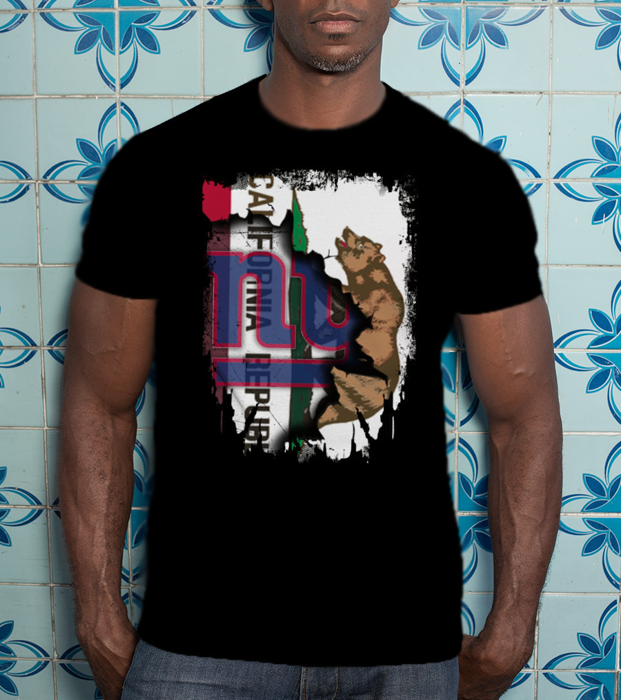 California Republic Bear With Giants Logo Overlay T-Shirt
