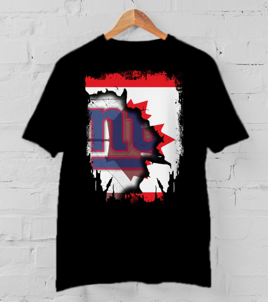 Together Canada With New York Giants Maple Leaf Emblem T-Shirt