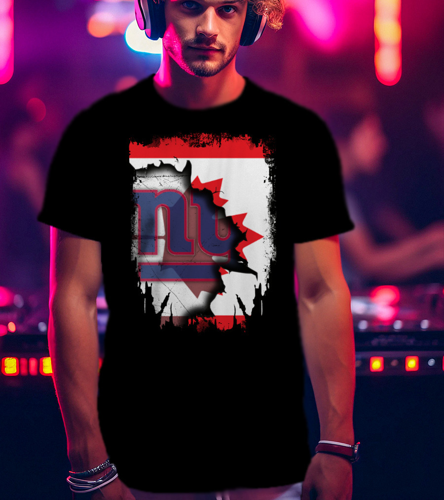 Together Canada With New York Giants Maple Leaf Emblem T-Shirt