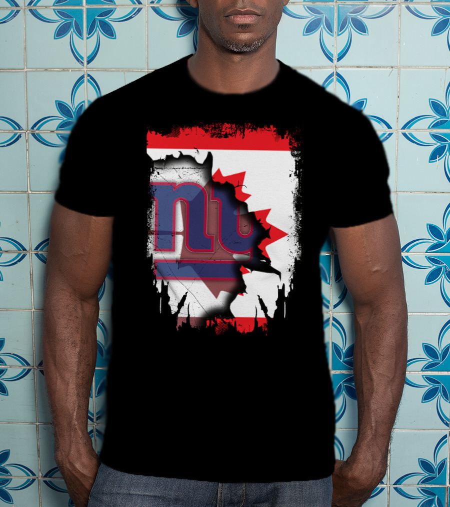 Together Canada With New York Giants Maple Leaf Emblem T-Shirt