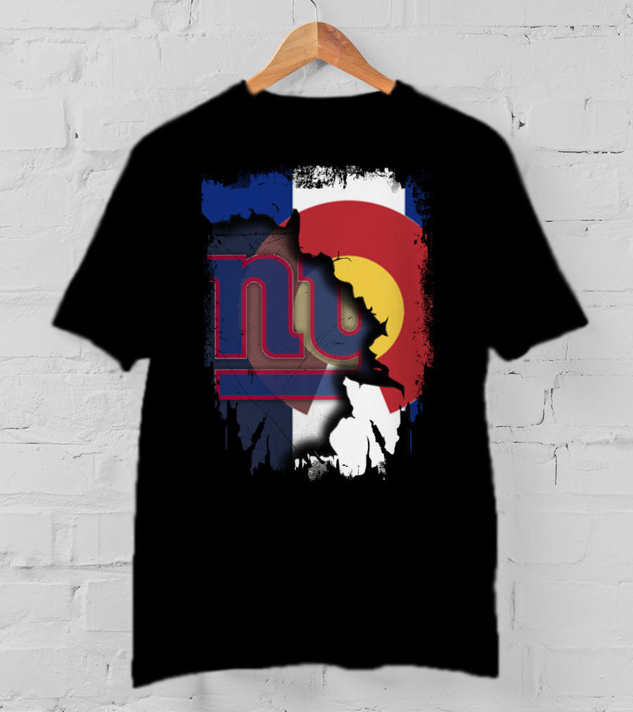 Colorado Flag Blended With Giants Logo Together T-Shirt