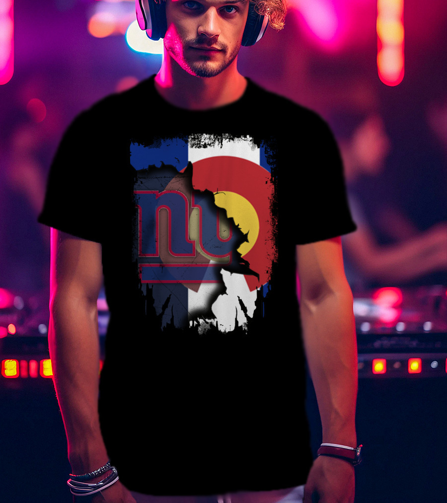 Colorado Flag Blended With Giants Logo Together T-Shirt