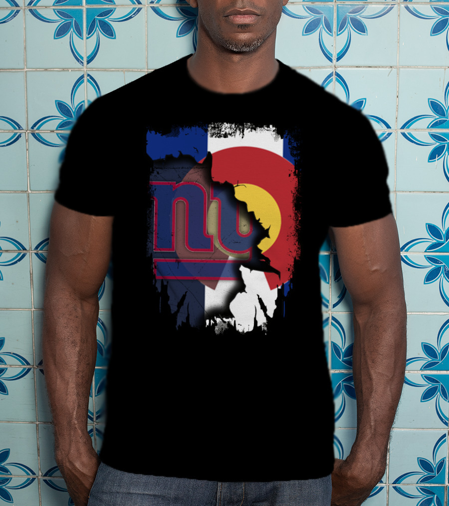 Colorado Flag Blended With Giants Logo Together T-Shirt