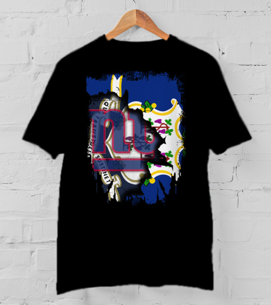 Together Connecticut With New York Giants Fan Emblem T-Shirt