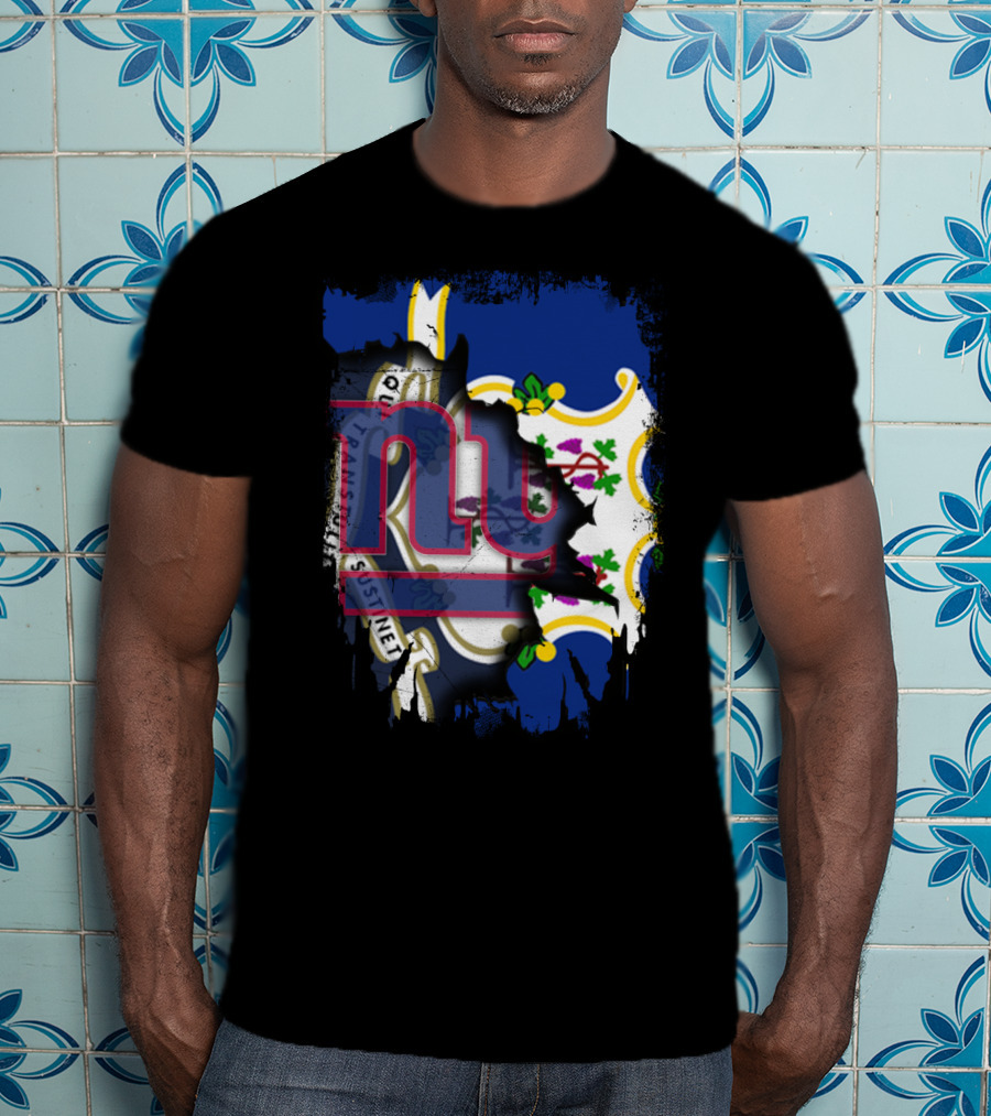 Together Connecticut With New York Giants Fan Emblem T-Shirt