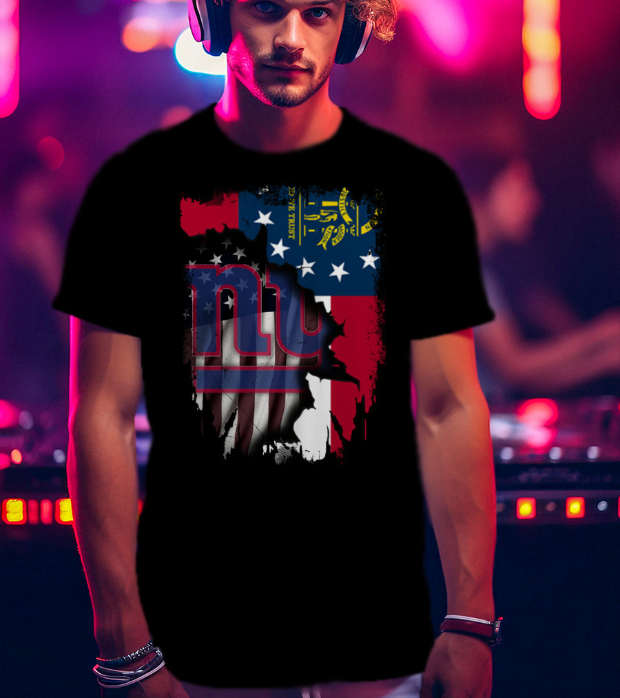 Together Georgia With Giants American Flag And State Symbolism T-Shirt