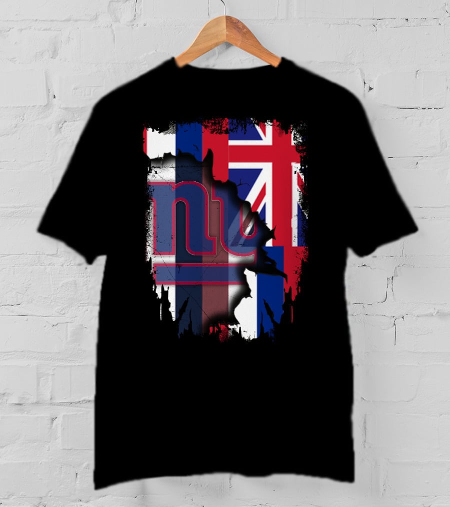 Giants Together Hawaii Fusion With Union Jack And NFL T-Shirt