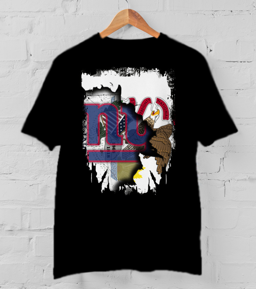 Together Illinois With New York Giants Flag And Illinois Seal Fusion T-Shirt