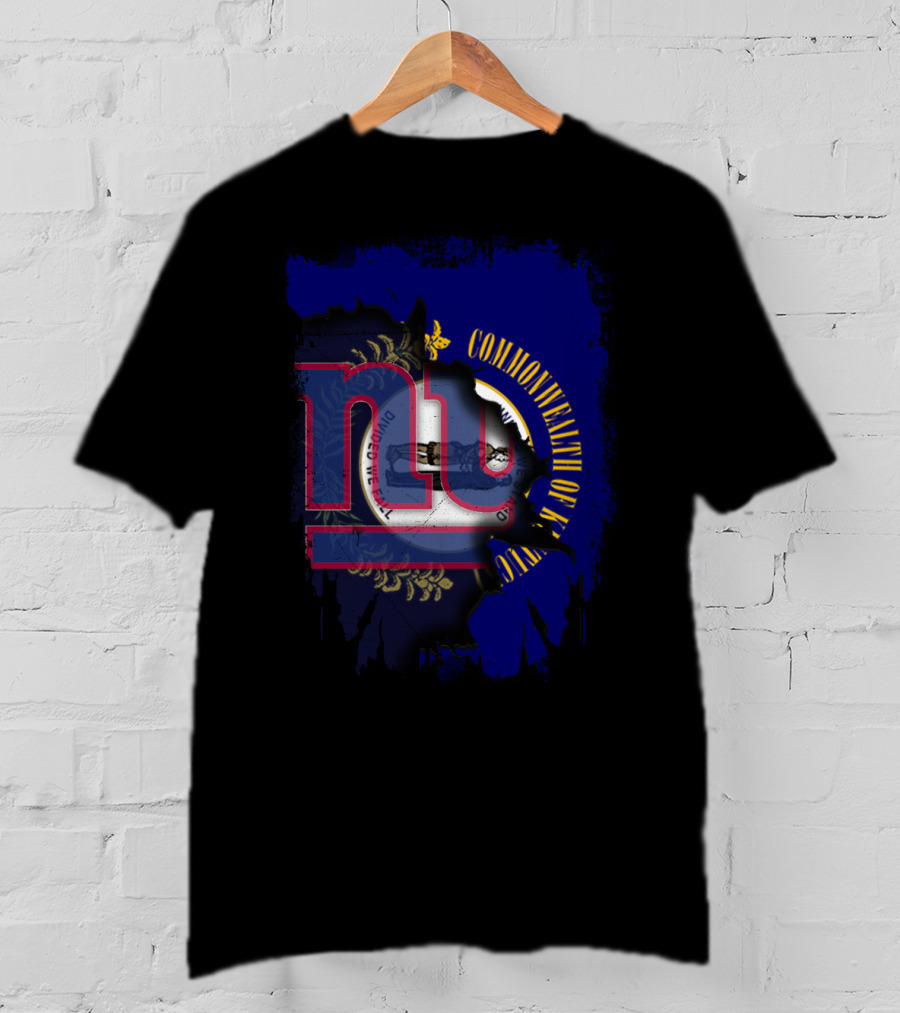 Commonwealth Of Kentucky With Giants NY Logo Fusion T-Shirt