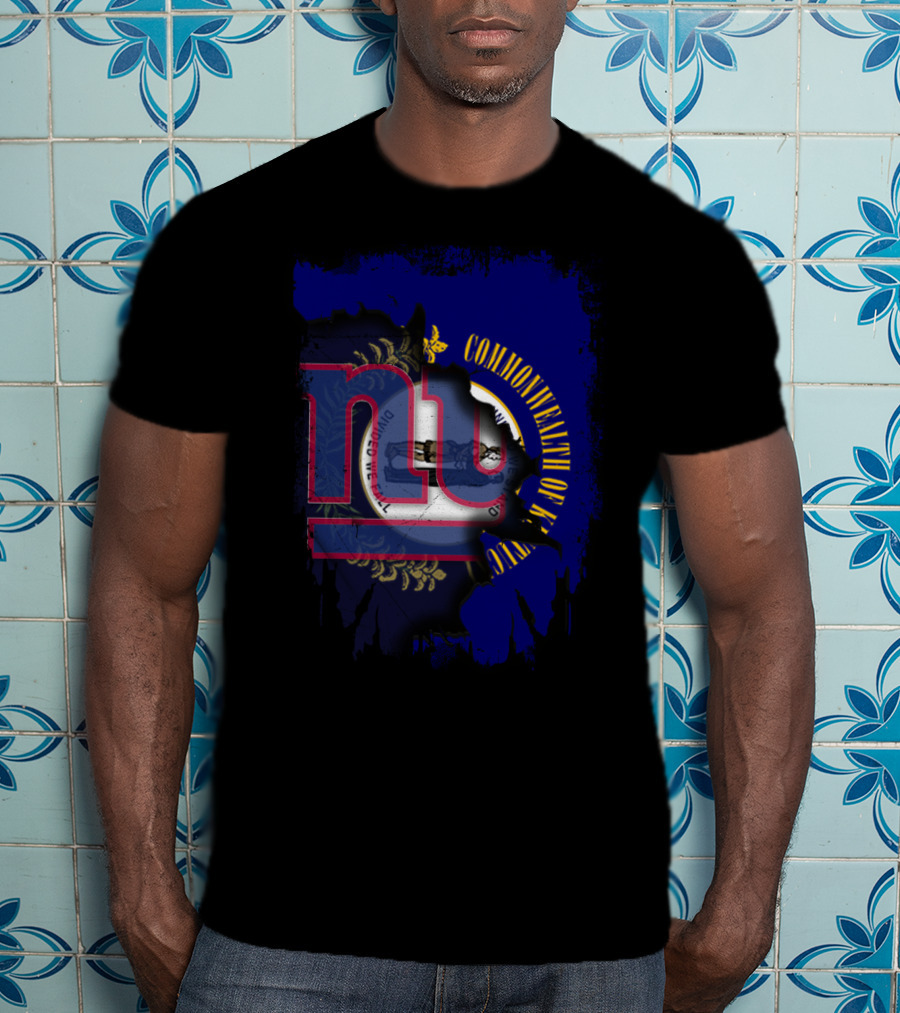 Commonwealth Of Kentucky With Giants NY Logo Fusion T-Shirt