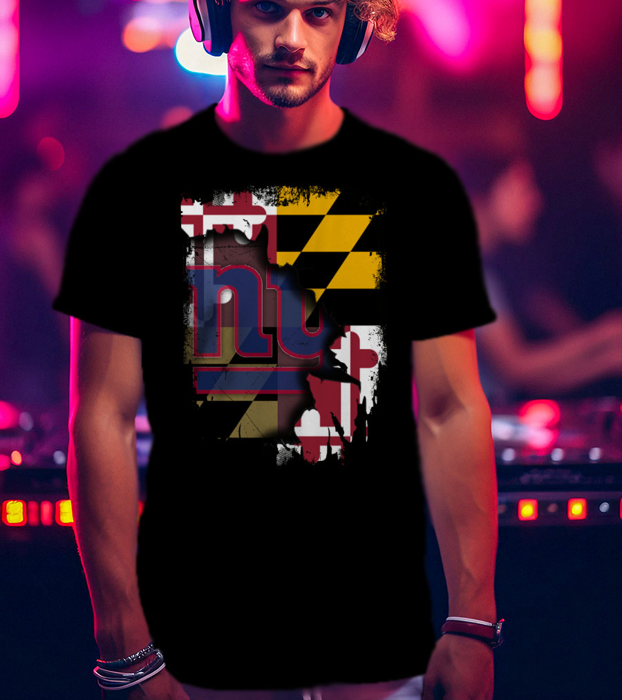 Maryland Pride With New York Giants Fusion T-Shirt
