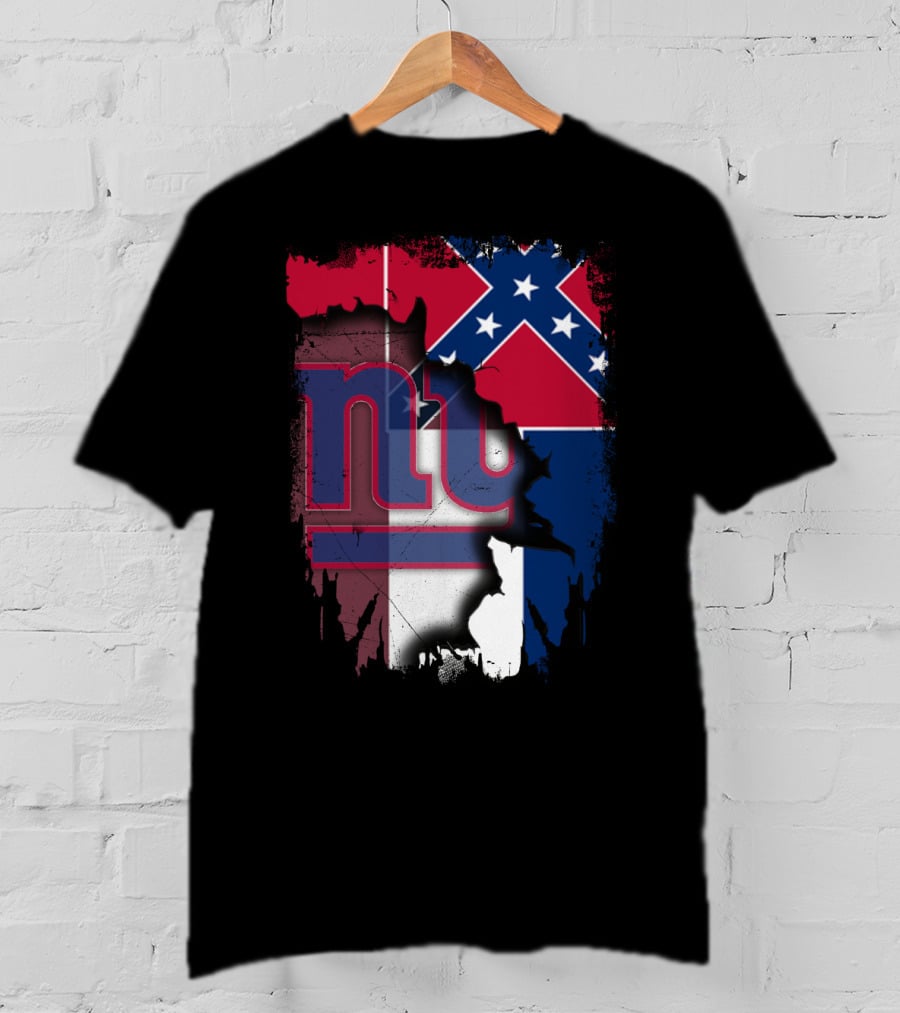 Mississippi Flag With New York Giants Logo Fusion T-Shirt
