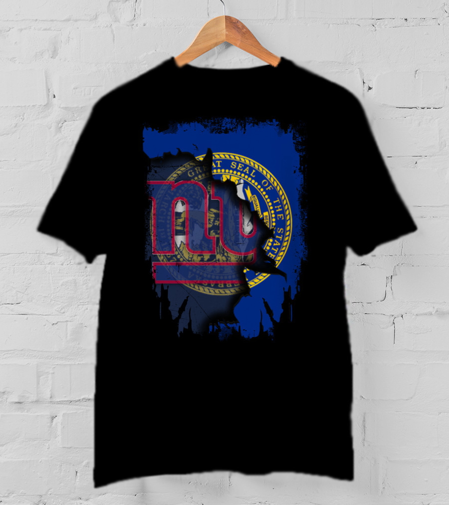 Nebraska State Seal With NY Giants Logo Integration T-Shirt
