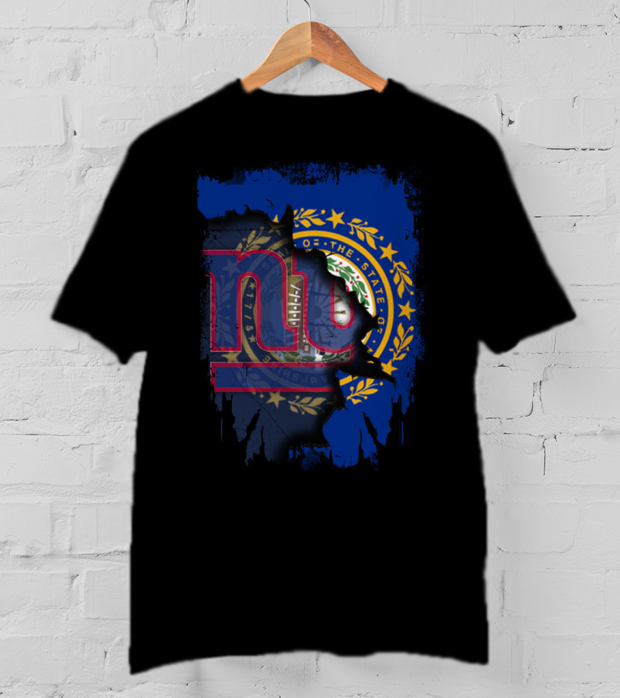 New Hampshire State Seal With Giants Football Logo Combination T-Shirt