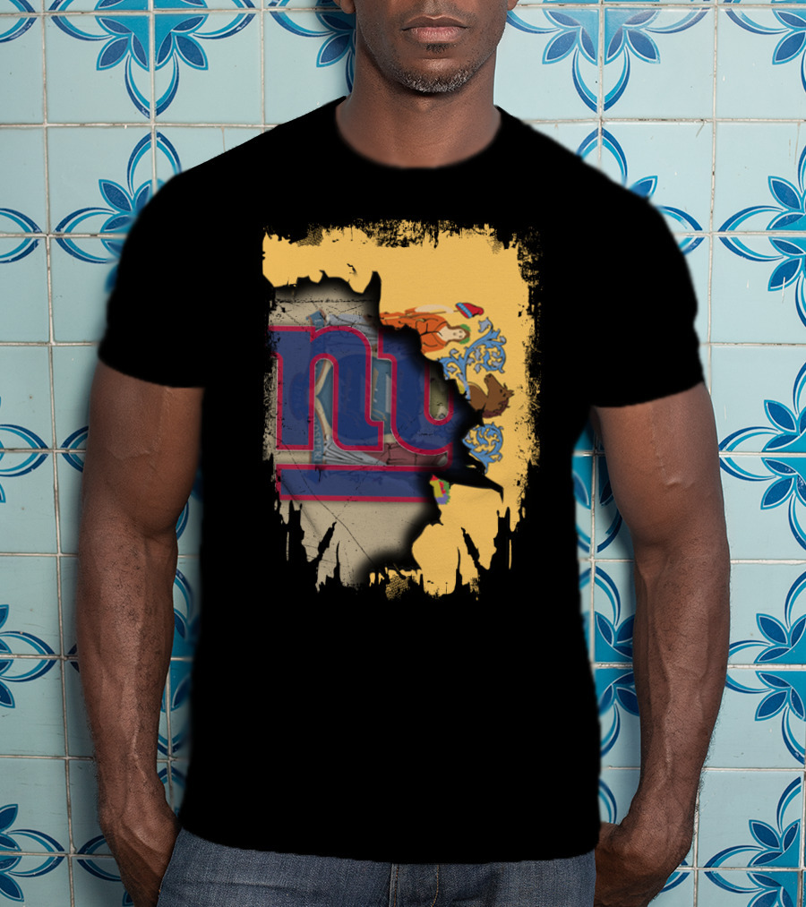 New Jersey Giants Together Flag Fusion T-Shirt