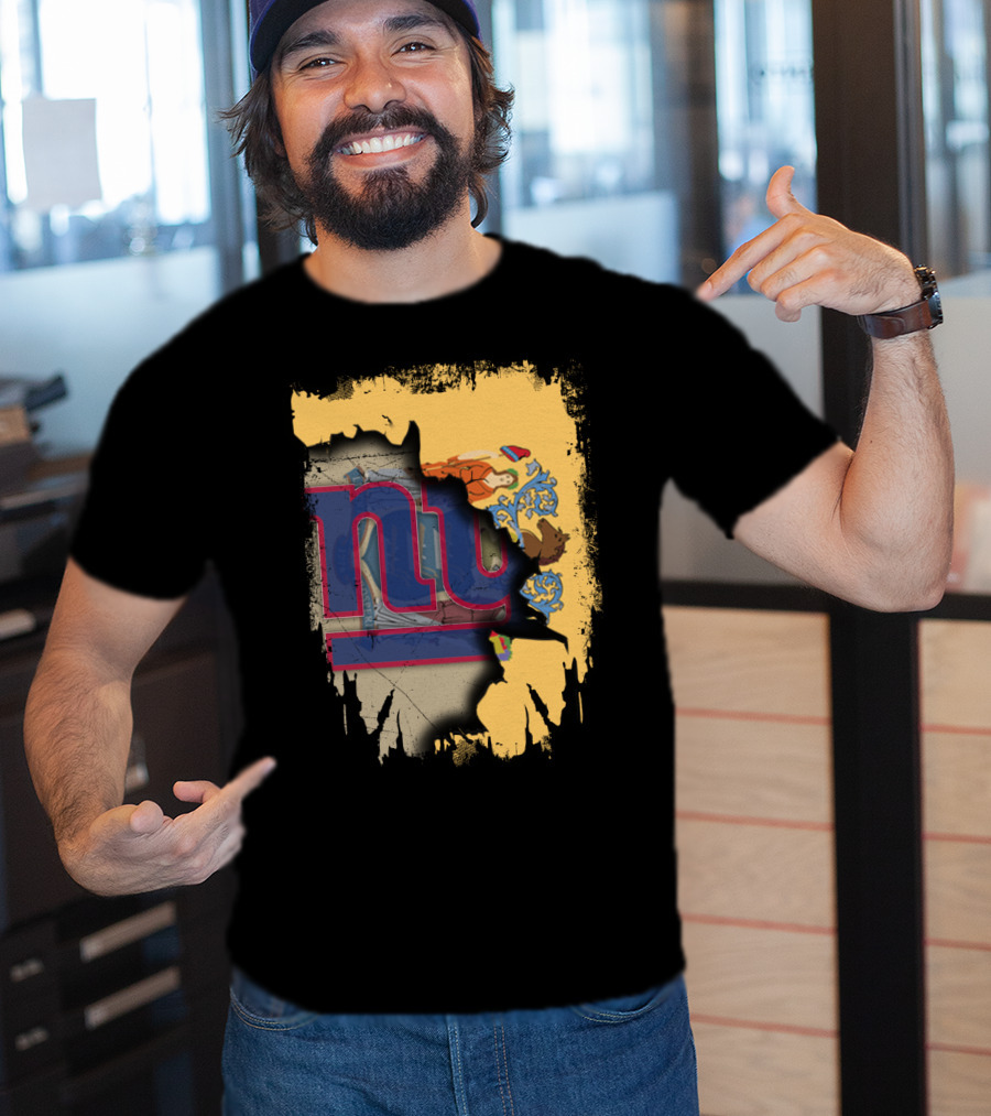 New Jersey Giants Together Flag Fusion T-Shirt