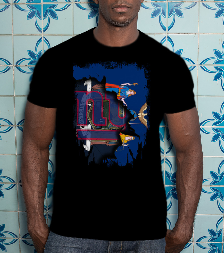 New York Giants Together Excelsior State Flag T-Shirt