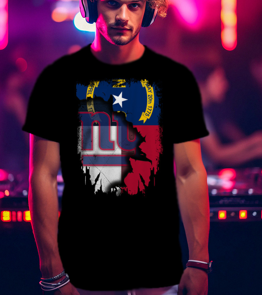 North Carolina Flag Blending With Giants T-Shirt