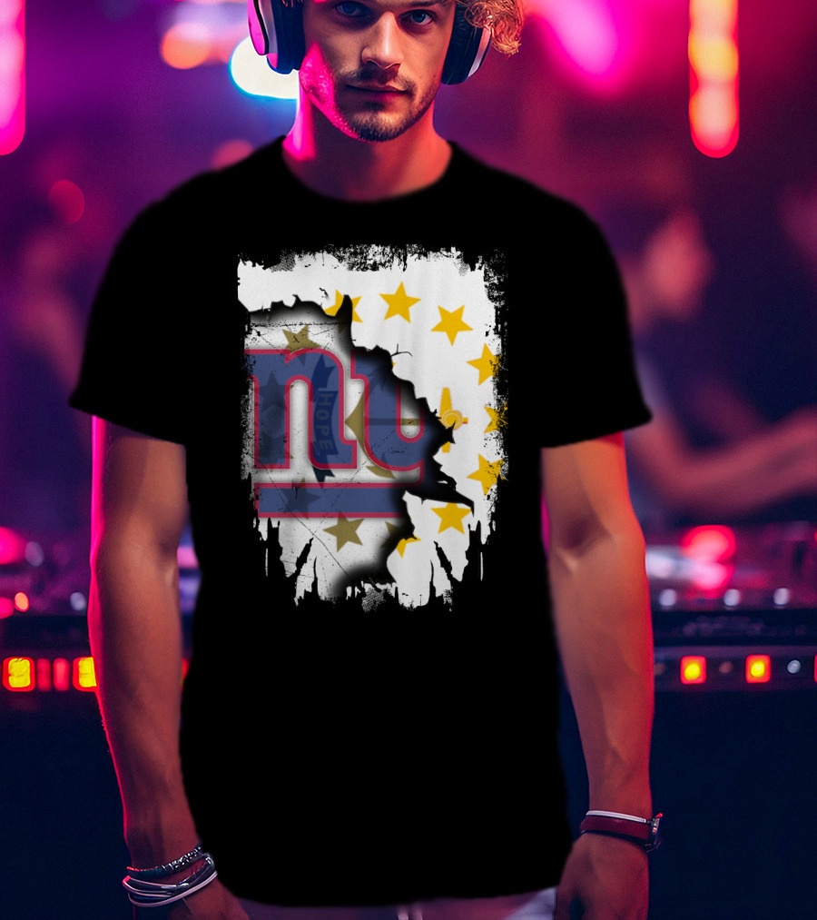 Rhode Island And New York Giants Unity T-Shirt