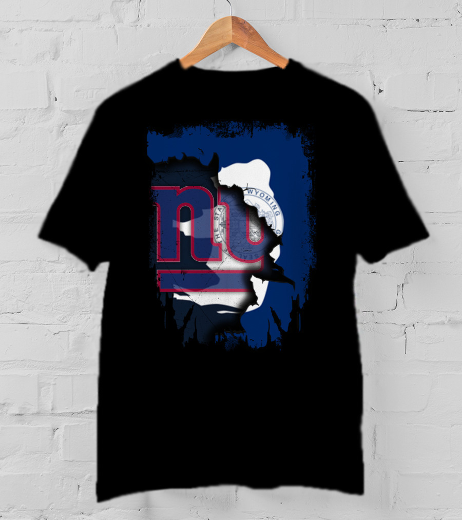 Wyoming Giants Together With State Silhouette And Flag Colors T-Shirt