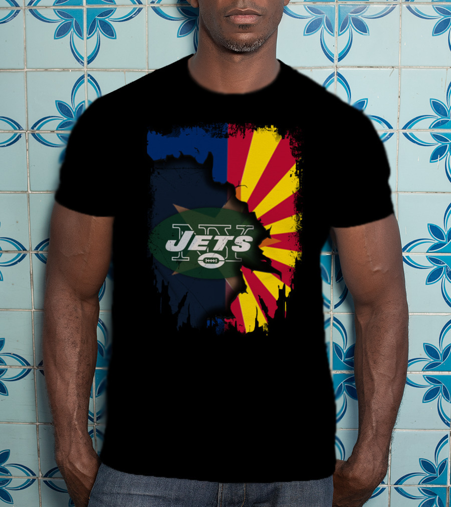 Arizona State Flag Merged With New York Jets T-Shirt